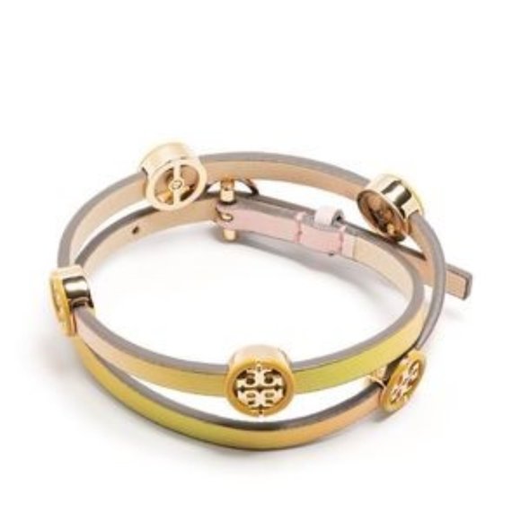 Tory Burch Miller logo-plaque double-wrap bracelet - Picture 1 of 1